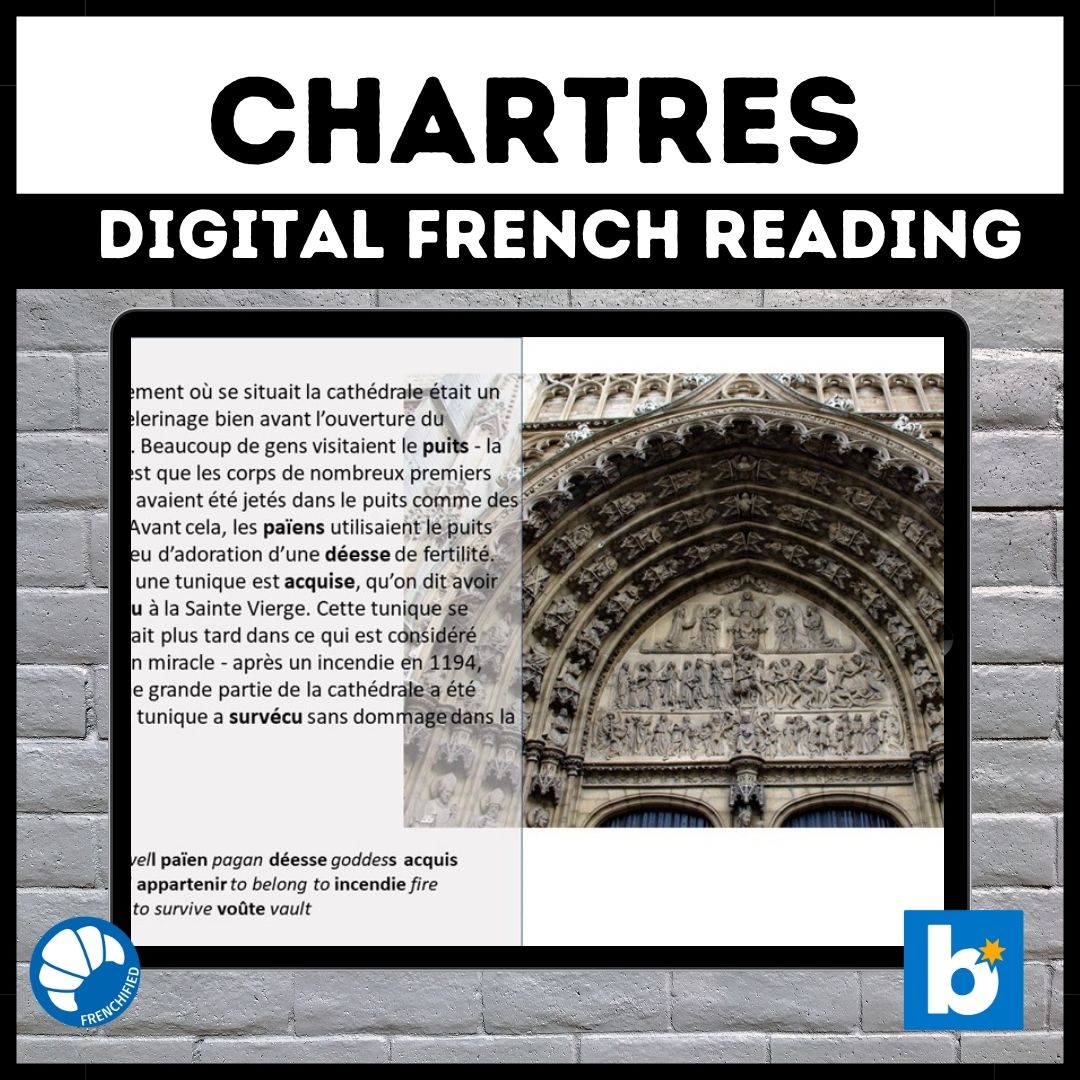 Chartres Cathedral French reading for Boom Cards™ 11 Chartres Cathedral French reading for Boom Cards™