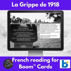 La grippe de 1918 French reading activity