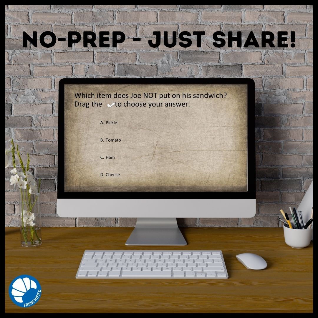 Joe and the Talking Sandwich French short story for Boom Cards™ 4 Joe and the Talking Sandwich French short story for Boom Cards™ - Image 4