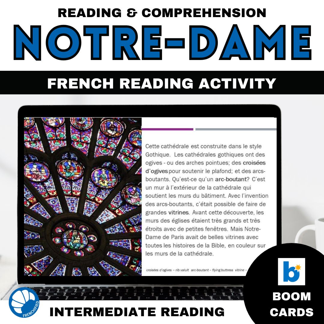 Notre-Dame de Paris French reading for Boom Cards™ 1 Notre-Dame de Paris French reading