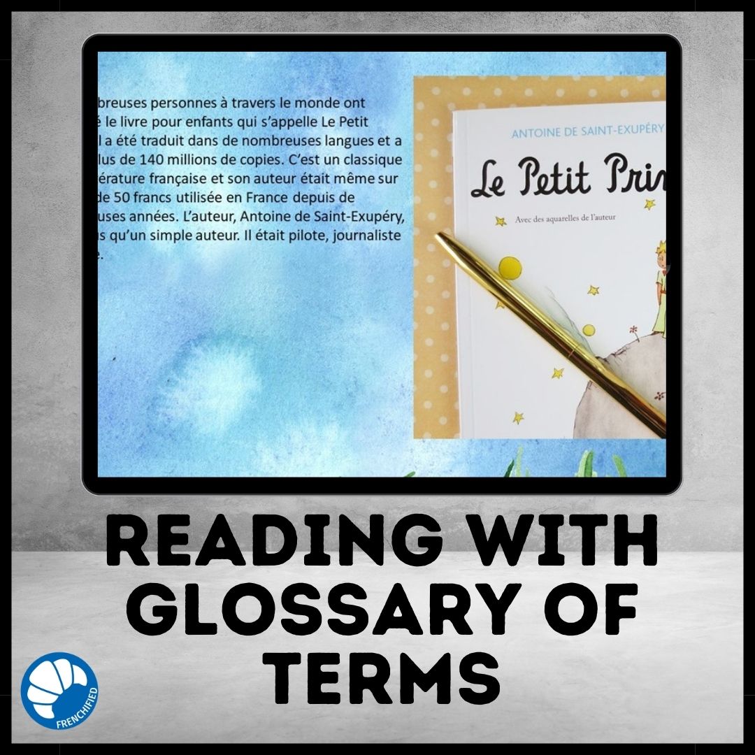 Alternative view of Antoine de Saint-Exupéry French reading for Boom Cards™