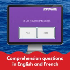 Les Requins French reading activity for Boom Cards™