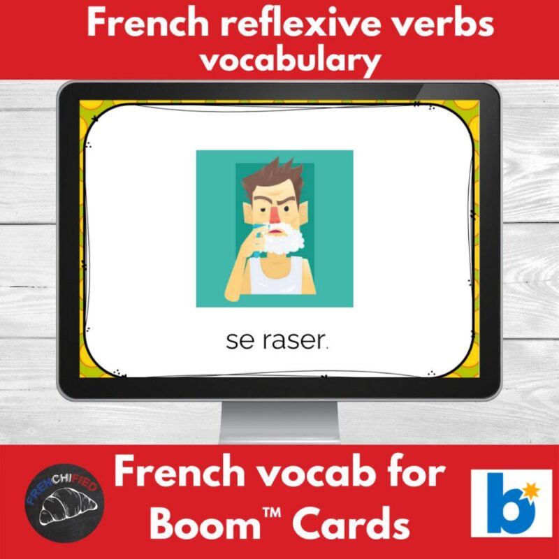 Boom Cards™ - French reflexive verb vocabulary