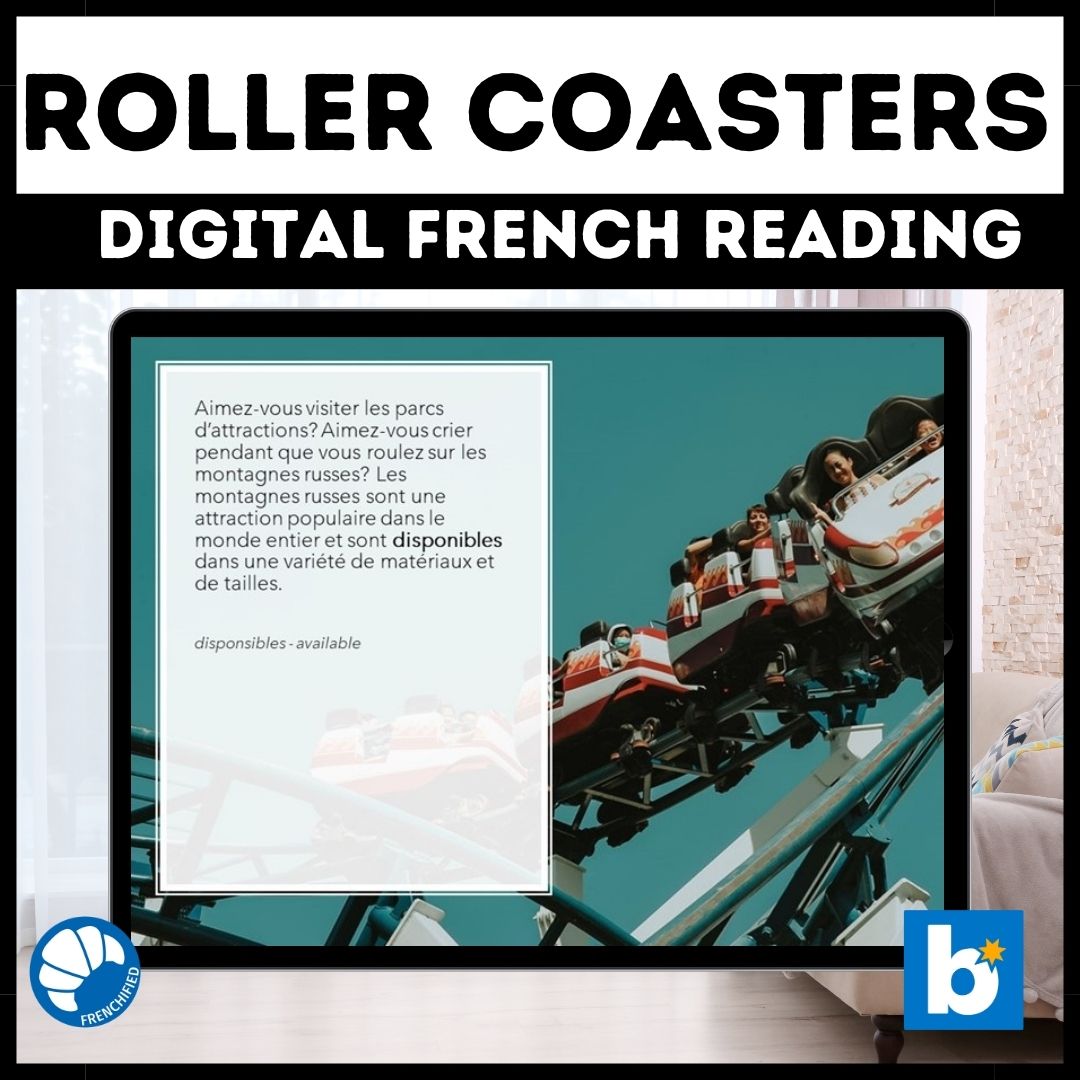 Roller Coasters French reading for Boom Cards™