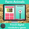 French vocabulary game Farm animals