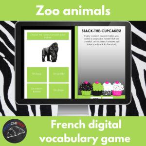 French vocabulary game zoo animals