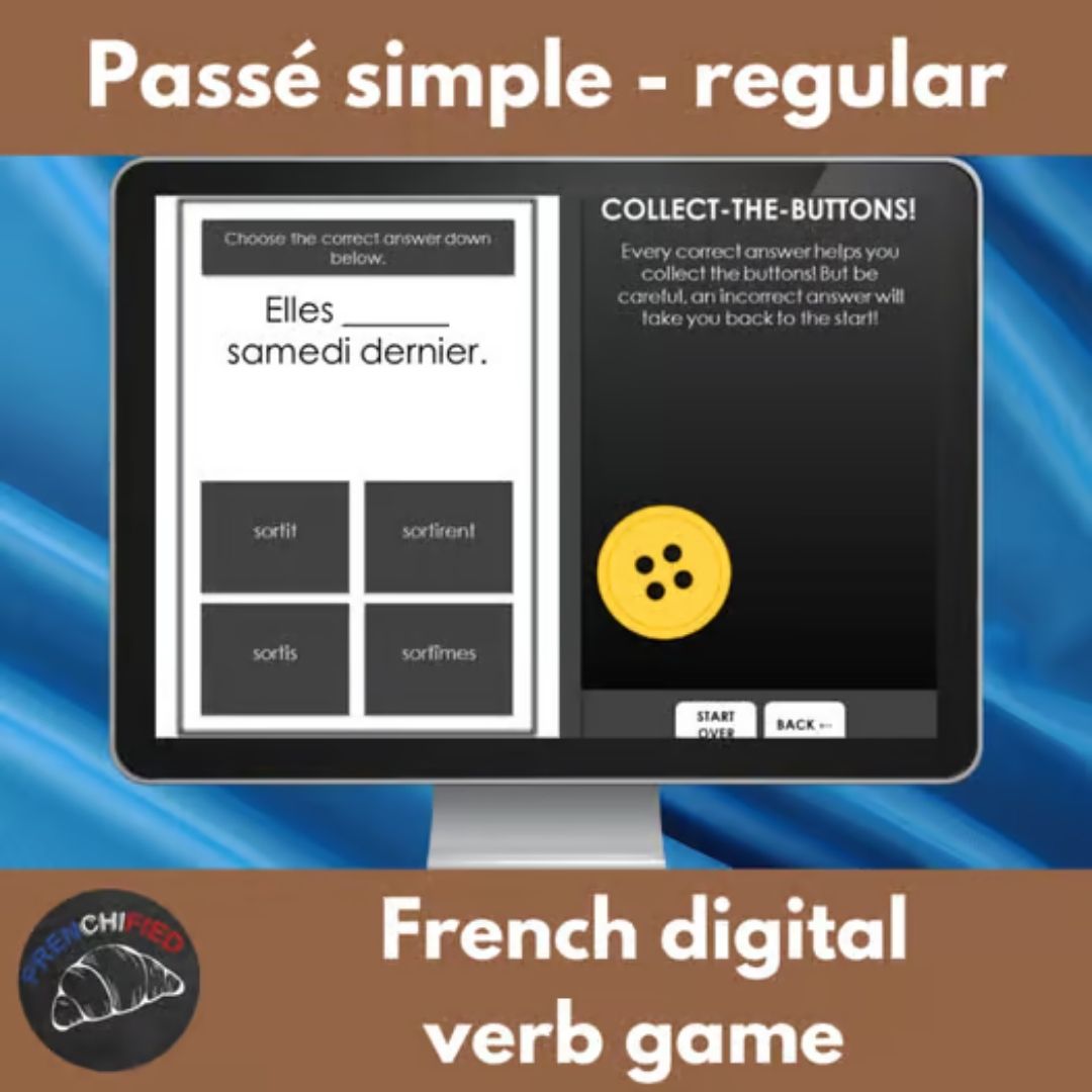 Passé simple regular verbs digital game