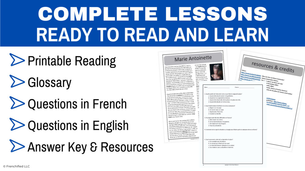 French Biography megabundle reading comprehension activities