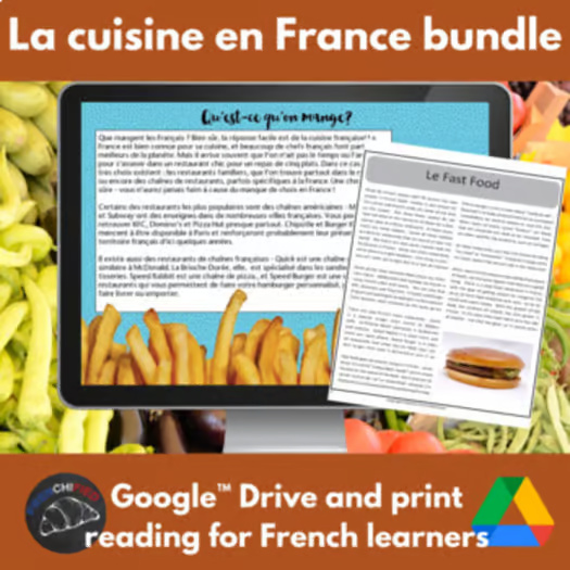 French food bundle La Cuisine - Print and digital bundle