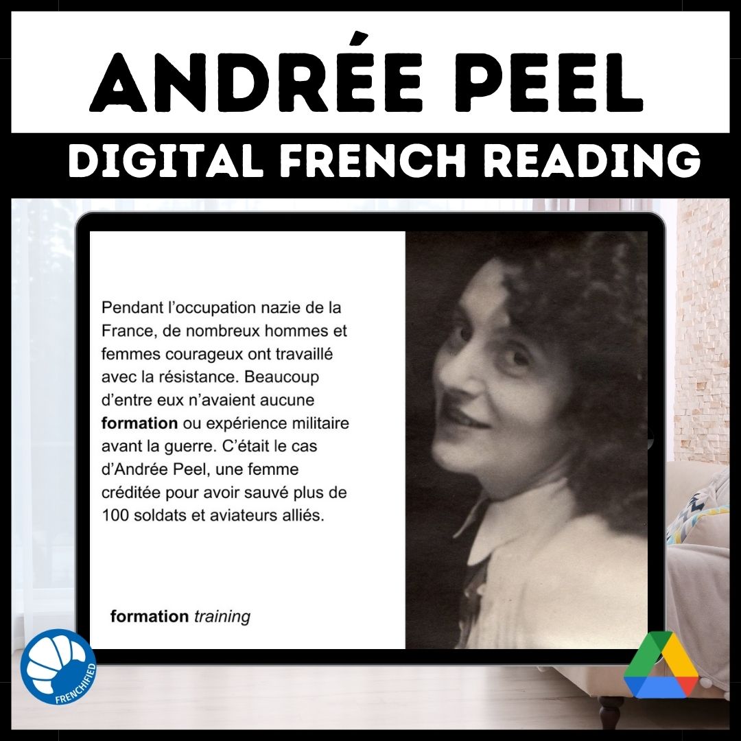 Andrée Peel Google™ drive French reading comprehension activity 1 Andree Peel Google French reading activity
