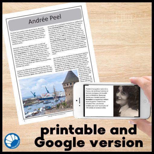 Andrée Peel bundle French reading comprehension activity print & digital