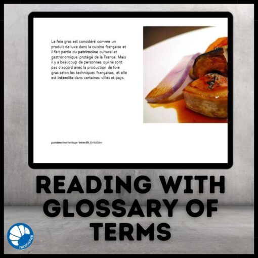 Foie Gras Google™ slides French reading comprehension activity - Image 2