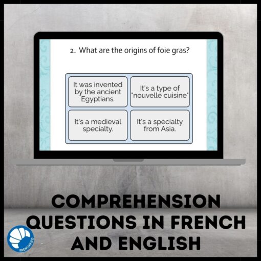 Foie Gras Google™ slides French reading comprehension activity - Image 3