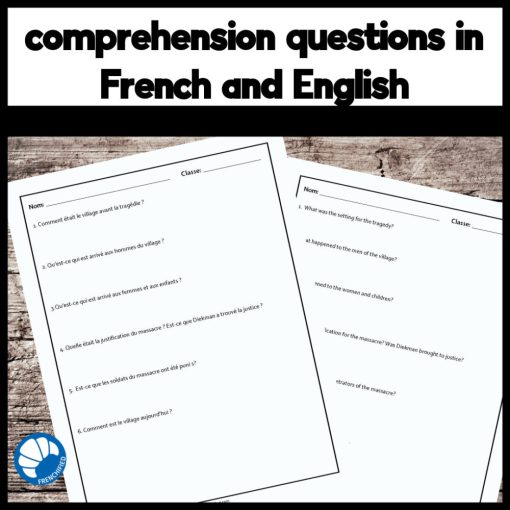History bundle French reading comprehension activities