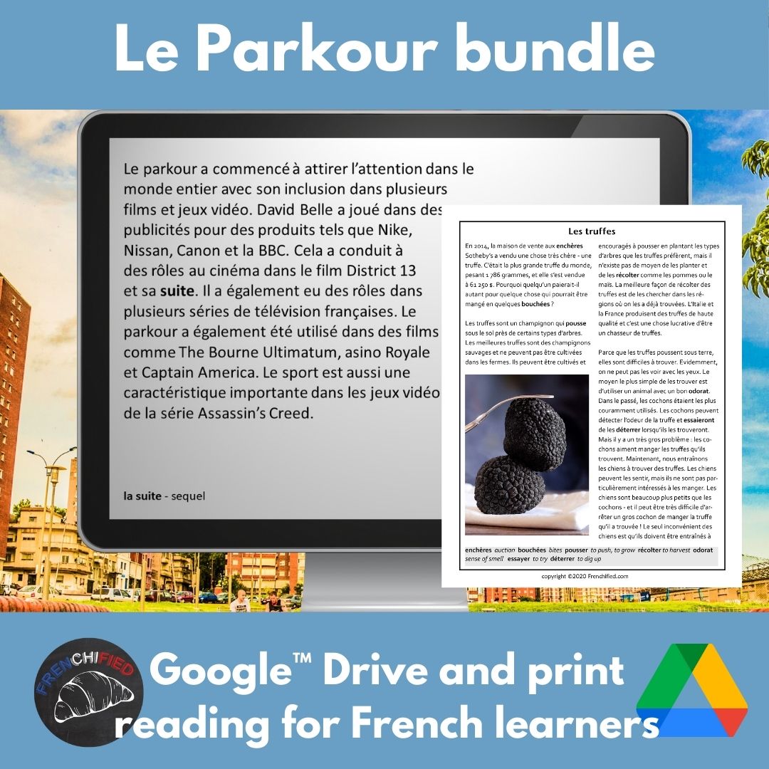 Parkour French reading bundle