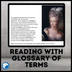 Marie Antoinette Google™ drive French reading comprehension activity