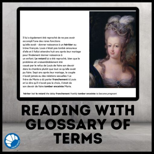 Marie Antoinette Google™ drive French reading comprehension activity - Image 2