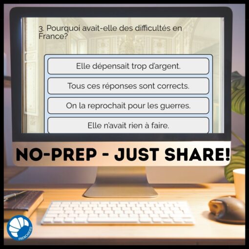 Marie Antoinette Google™ drive French reading comprehension activity - Image 4