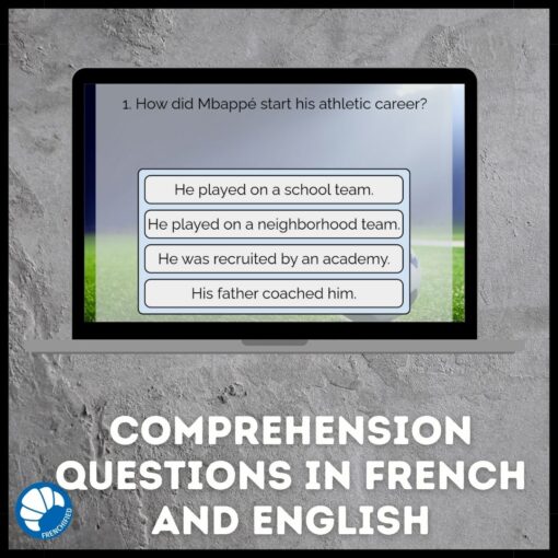 Kylian Mbappé Google Drive™ French reading comprehension activity - Image 3