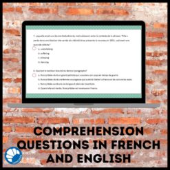 Nancy Wake Google™ drive French reading comprehension activity