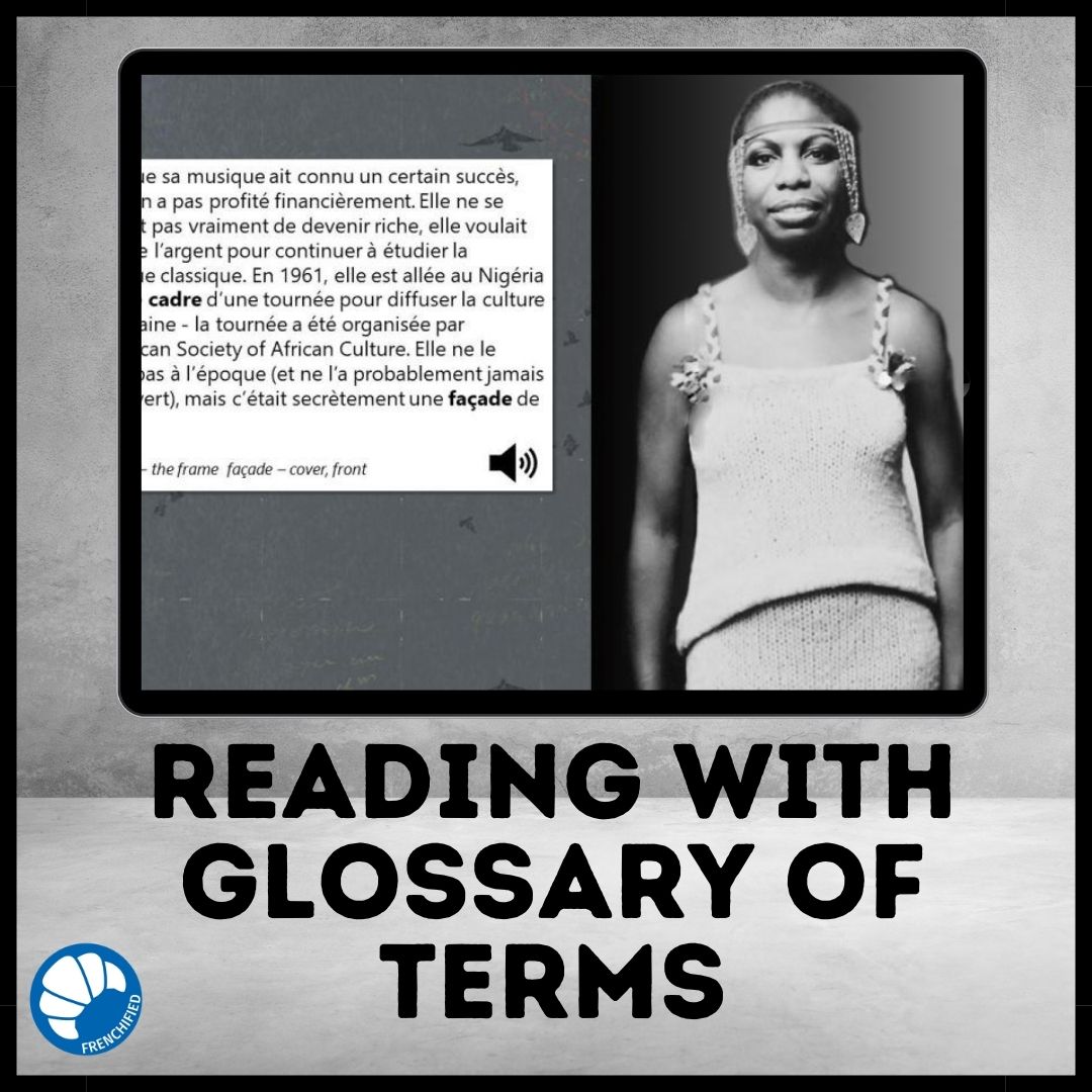 Alternative view of Nina Simone Google™ Drive reading for French learners