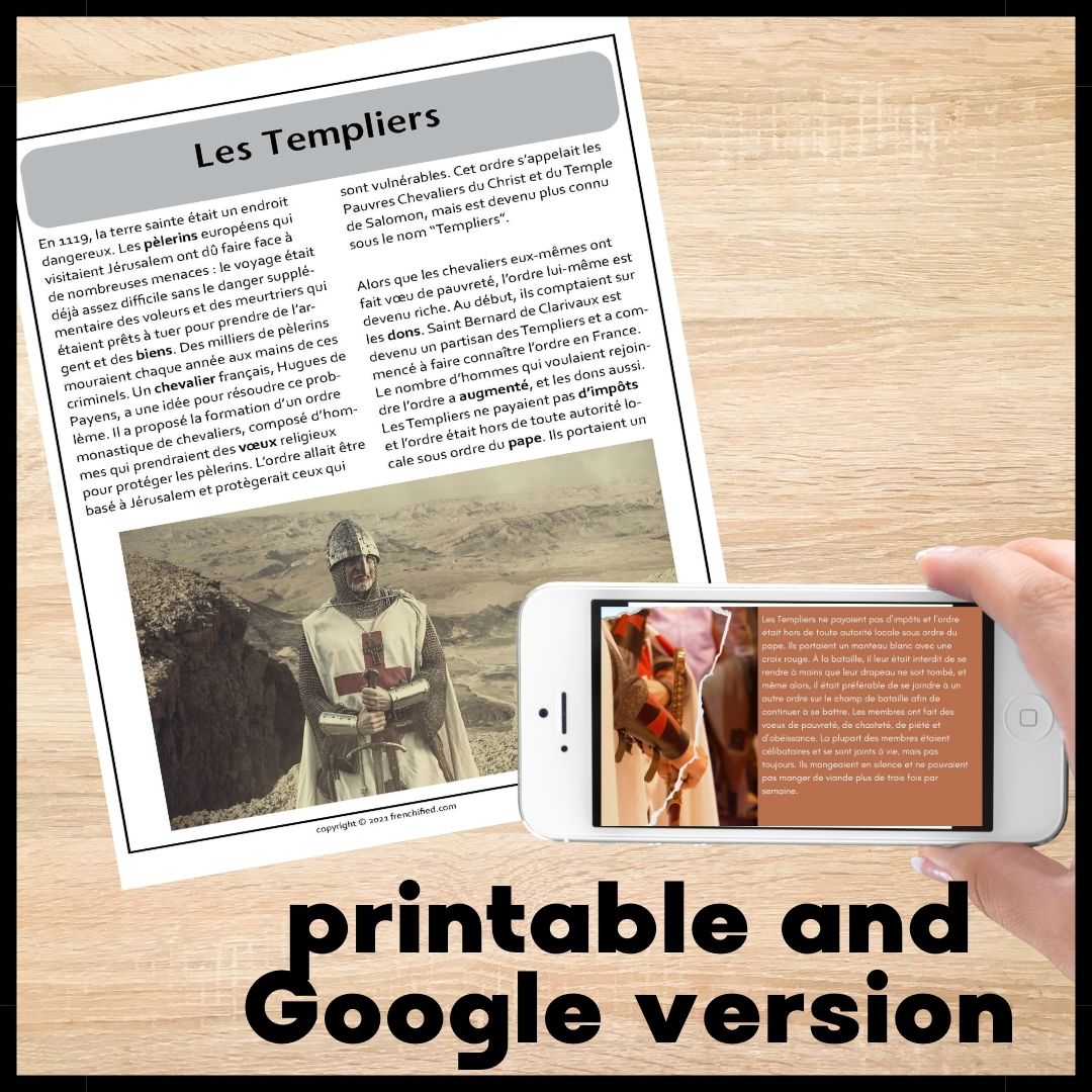 Alternative view of Knights Templar bundle French reading print and digital
