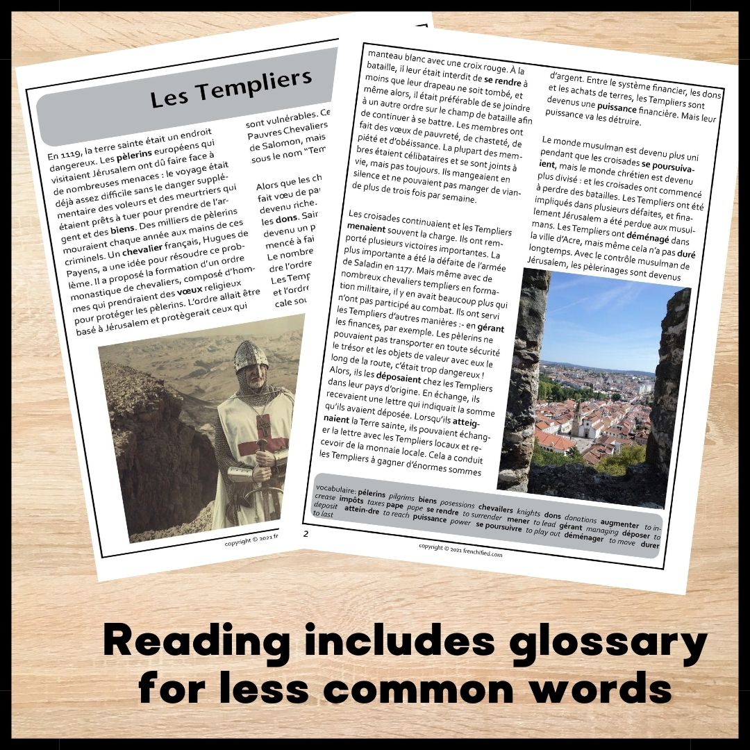 Knights Templar bundle French reading print and digital 4 Knights Templar bundle French reading print and digital - Image 4