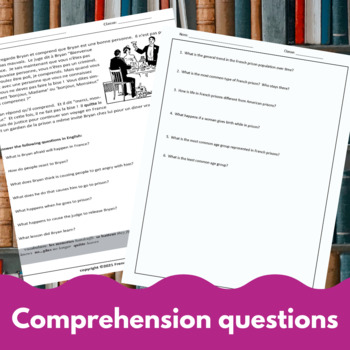 French reading comprehension activities | Short Story Bundle - French sub plan