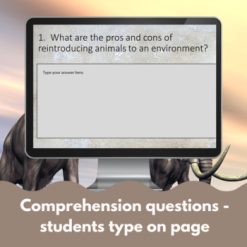 French reading comprehension Animal reintroduction - print & digital bundle
