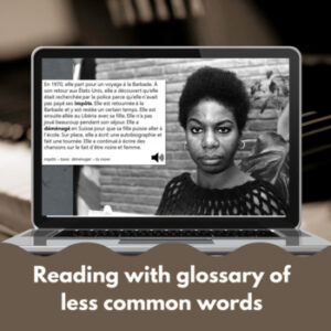 Nina Simone bundle French reading comprehension Print and digital