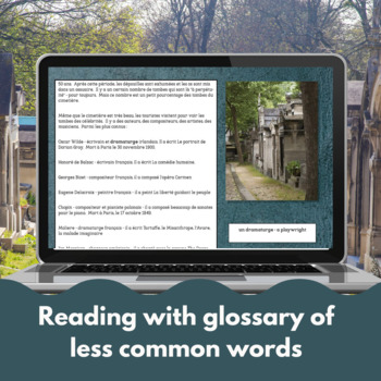 Pere Lachaise bundle French reading print and Google slides
