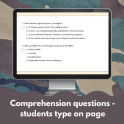 French Foreign Legion bundle French reading comprehension activity print and digital