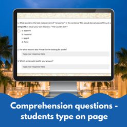 Princess Grace bundle French reading comprehension activity digital & print