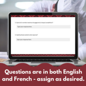 Le MOF Google™ drive French reading comprehension activity
