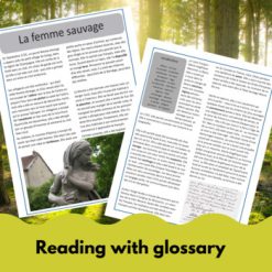 La Femme Sauvage French reading comprehension activity print & digital