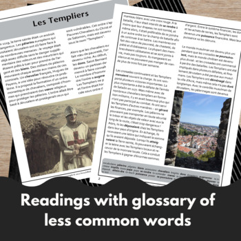 French reading comprehension activities - History bundle