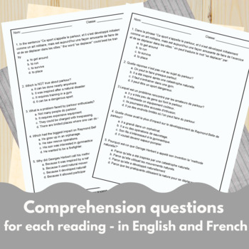 French reading comprehension activities - Sports bundle