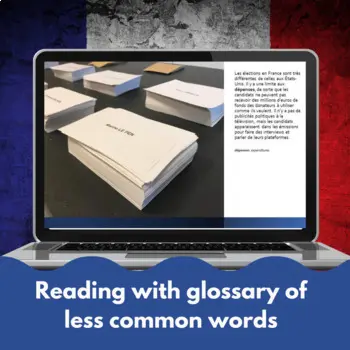 2022 French Presidential Election Google™ slides version French reading comprehension activity