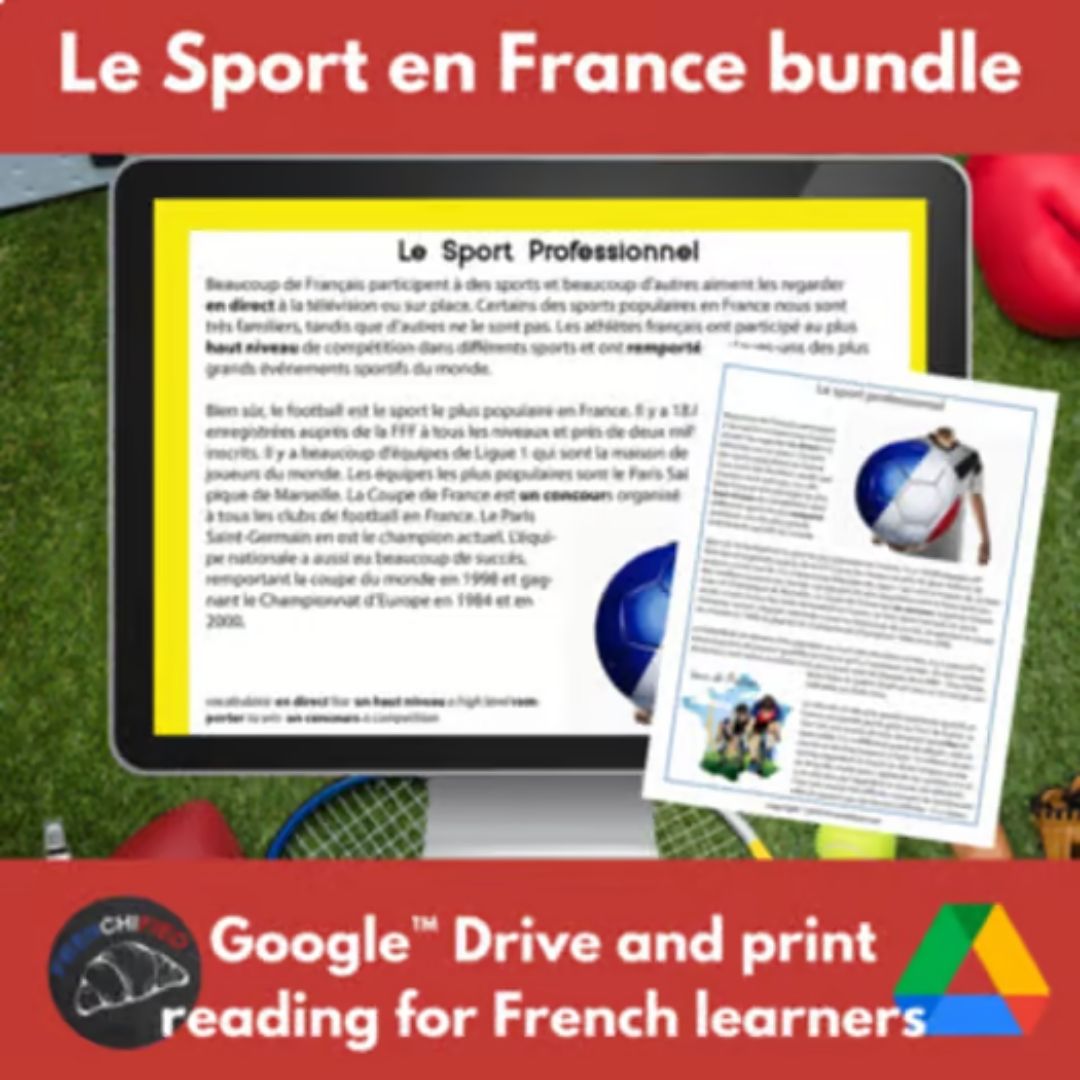 Le Sport bundle - French reading print and Google™ drive