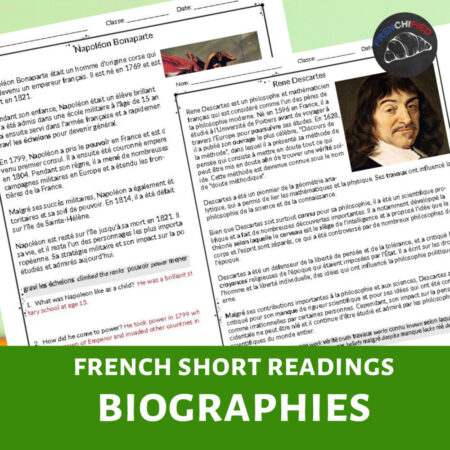 Short French reading passages - Biographies