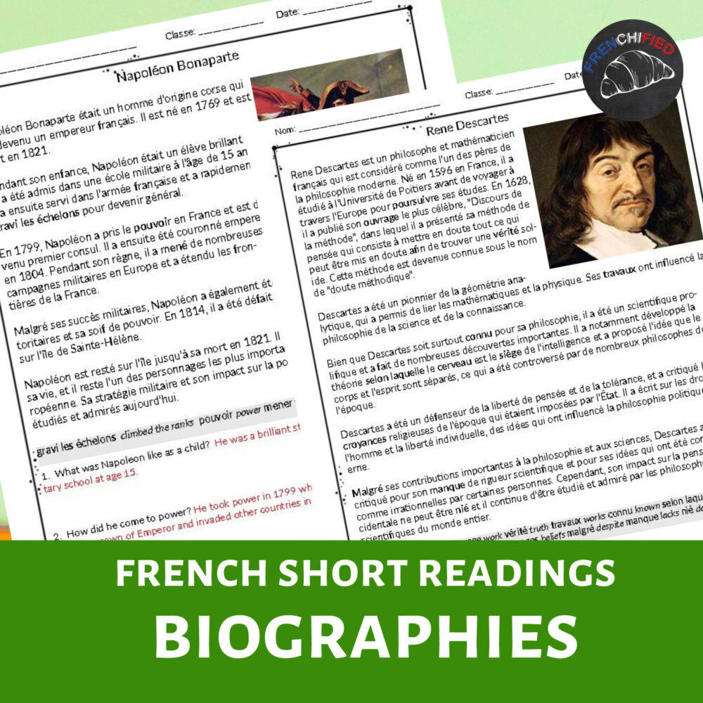 200 Interesting short French readings to make the leap from novice-high to intermediate-low