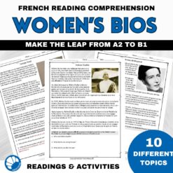 Women's Biographies Short French reading passages