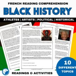 French Black History Month activities 3 People in Black History French reading passages