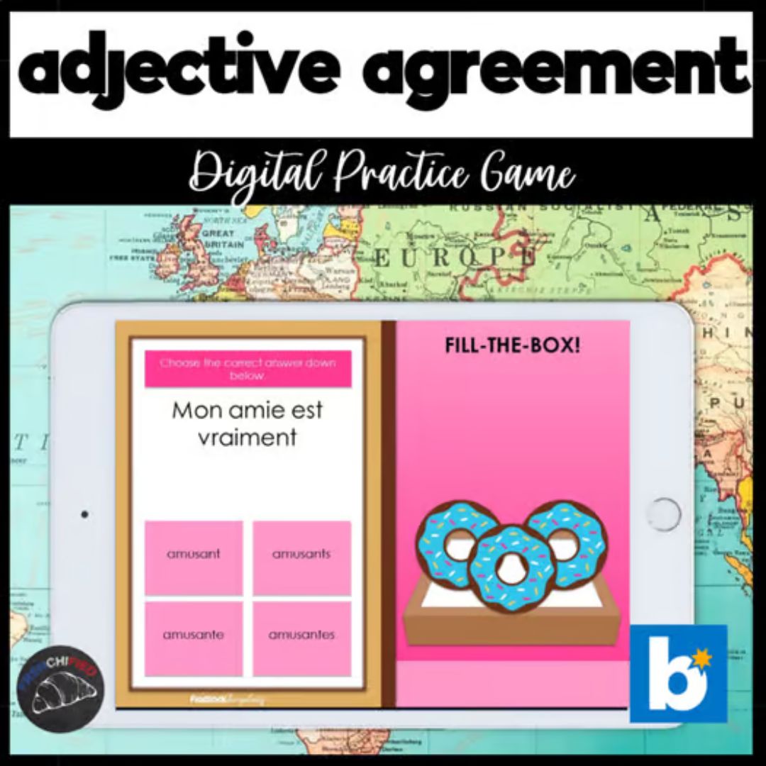French adjective agreement - Boom™ Cards