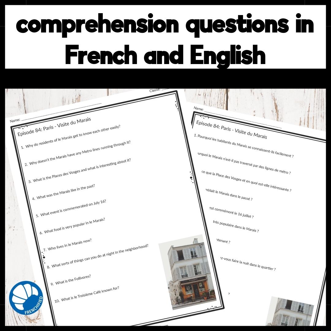 Activities for French Duolingo Podcast Episode 84: Visite du Marais 3 Activities for French Duolingo Podcast Episode 84: Visite du Marais - Image 3