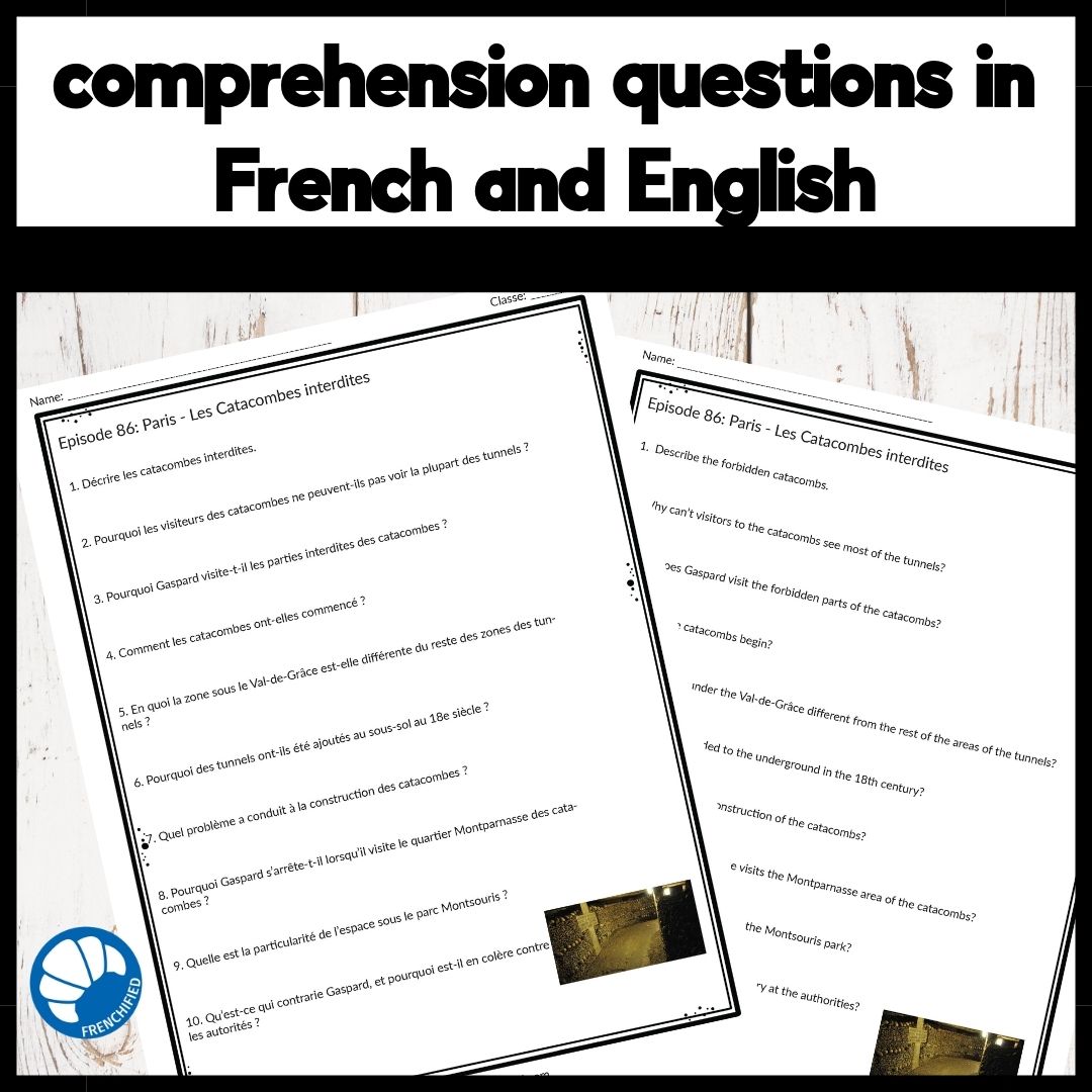 Activities for French Duolingo Podcast Episode 86: Les Catacombes Interdites 3 Activities for French Duolingo Podcast Episode 86: Les Catacombes Interdites - Image 3