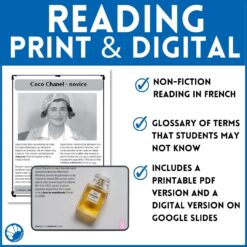 Coco Chanel French reading comprehension activity 7 Coco Chanel French reading comprehension activity