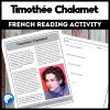 Timothee Chalamet French reading