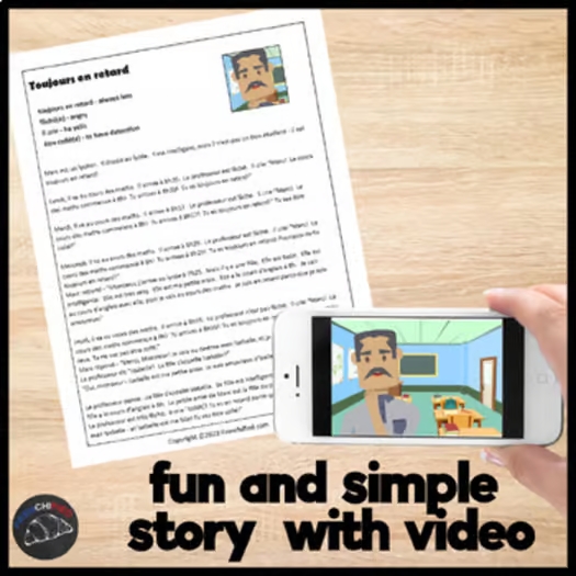 Toujours en retard French Comprehensible Input Lesson 3 Toujours en retard French Comprehensible Input Lesson - Image 3