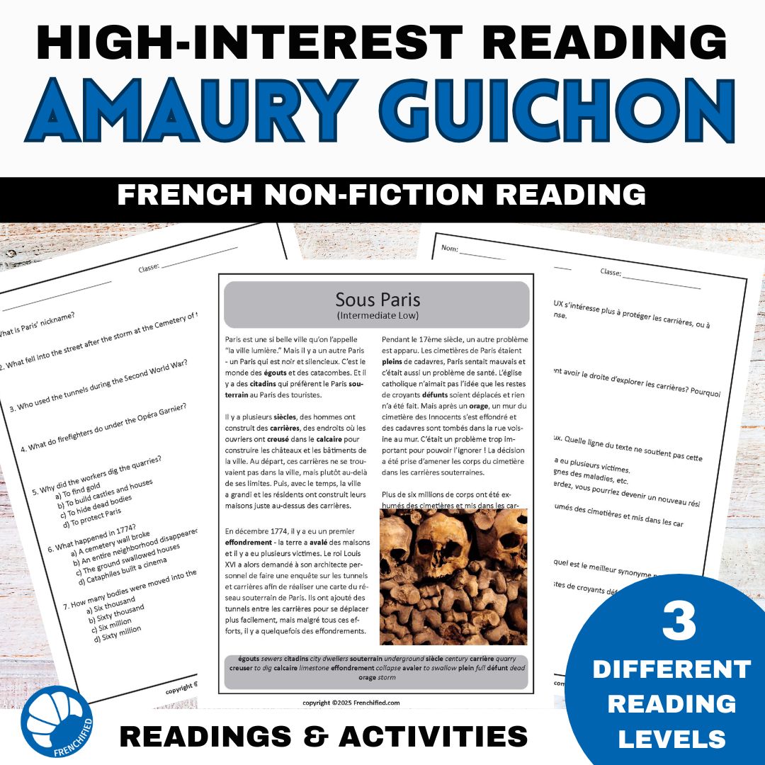 French reading comprehension Amaury Guichon - differentiated reading 1 Amaury Guichon French reading